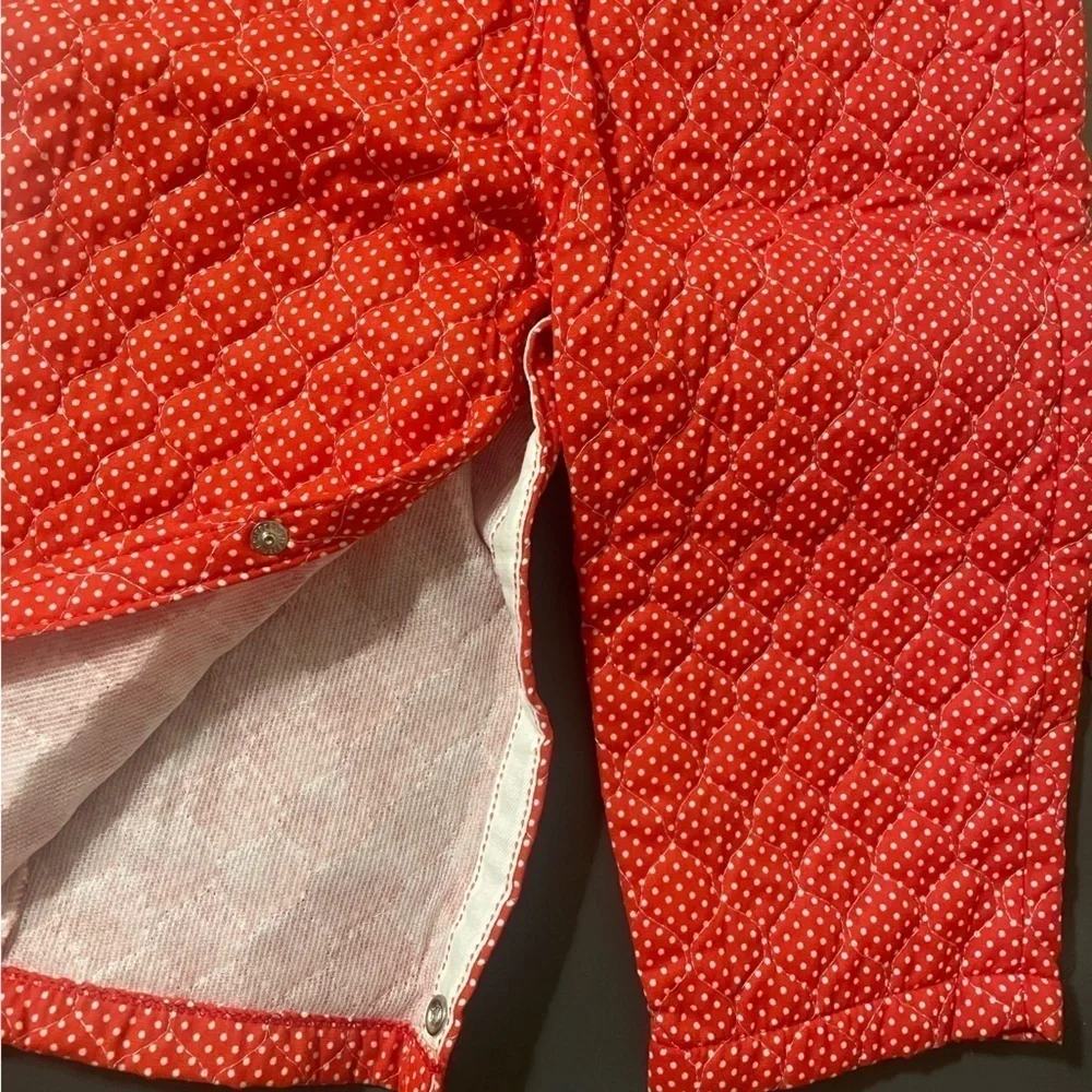Vintage 60s carters Baby Girl Outfit Red Polk Dot pants quilted eyelet Romper